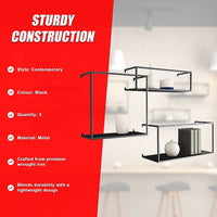 Floating Shelves Retro Industrial Ledge Black Metal Display Stand Furniture Kings Warehouse 