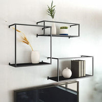 Floating Shelves Retro Industrial Ledge Black Metal Display Stand Furniture Kings Warehouse 