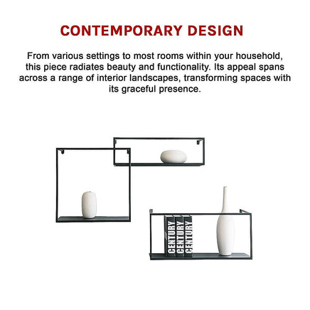 Floating Shelves Retro Industrial Ledge Black Metal Display Stand Furniture Kings Warehouse 