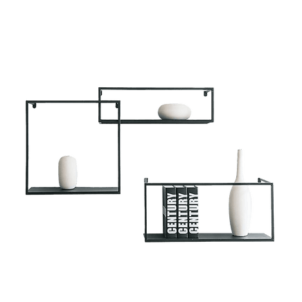 Floating Shelves Retro Industrial Ledge Black Metal Display Stand Furniture Kings Warehouse 