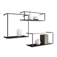 Floating Shelves Retro Industrial Ledge Black Metal Display Stand Furniture Kings Warehouse 