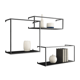 Floating Shelves Retro Industrial Ledge Black Metal Display Stand Furniture Kings Warehouse 