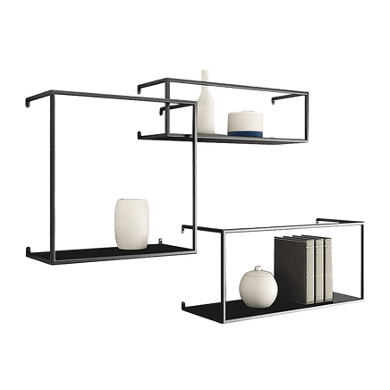 Floating Shelves Retro Industrial Ledge Black Metal Display Stand Furniture Kings Warehouse 