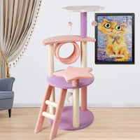 Floofi 101cm Galaxy Plush Cat Condo Cat Tree Pink Purple Kings Warehouse 