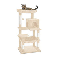 Floofi 118cm Plush Cat Condo Cat Tree Beige FI-CT-171-ZZ Kings Warehouse 