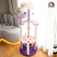 Floofi 128cm Butterfly Plush Cat Condo Cat Tree Pink Purple FI-CT-152-MM Kings Warehouse 