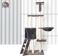Floofi 138cm 5 Layer Plush Cat Condo Cat Tree Dark Grey FI-CT-159-MM Kings Warehouse 