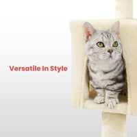 Floofi 155cm Plush Cat Condo Cat Tree Beige Kings Warehouse 