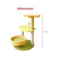 Floofi 75cm Galaxy Plush Scratching Post Cat Tree Yellow Green FI-CT-144-MM Kings Warehouse 