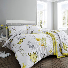 Flora Yellow Quilt Cover Set King Home & Garden Kings Warehouse