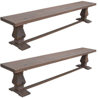 Florence 2pc Timber Dining Table Seat Bench 230cm French Provincial Pedestal Kings Warehouse 