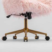Fluffy Office Chair Faux Fur Modern Swivel Desk Chair for Women And Girls-Pink Kings Warehouse 