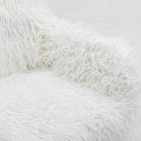 Fluffy Office Chair Faux Fur Modern Swivel Desk Chair for Women And Girls-White Furniture Kings Warehouse 
