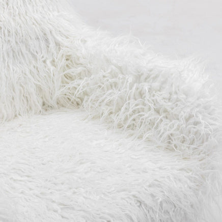 Fluffy Office Chair Faux Fur Modern Swivel Desk Chair for Women And Girls-White Furniture Kings Warehouse 