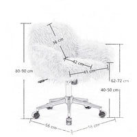 Fluffy Office Chair Faux Fur Modern Swivel Desk Chair for Women And Girls-White Furniture Kings Warehouse 