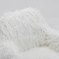 Fluffy Office Chair Faux Fur Modern Swivel Desk Chair for Women And Girls-White Furniture Kings Warehouse 