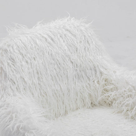 Fluffy Office Chair Faux Fur Modern Swivel Desk Chair for Women And Girls-White Furniture Kings Warehouse 