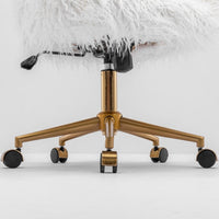 Fluffy Office Chair Faux Fur Modern Swivel Desk Chair for Women And Girls-White Furniture Kings Warehouse 