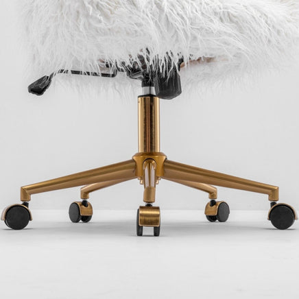 Fluffy Office Chair Faux Fur Modern Swivel Desk Chair for Women And Girls-White Furniture Kings Warehouse 
