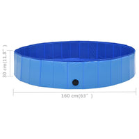 Foldable Dog Swimming Pool Blue 160x30 cm PVC dog supplies Kings Warehouse 