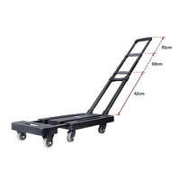 Foldable Hand Flatbed Trolley Cart 6 x 360 Degree Rotating Wheels with Maximum Load 200Kg Kings Warehouse 