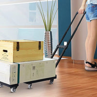 Foldable Hand Flatbed Trolley Cart 6 x 360 Degree Rotating Wheels with Maximum Load 200Kg Kings Warehouse 