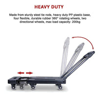 Foldable Hand Flatbed Trolley Cart 6 x 360 Degree Rotating Wheels with Maximum Load 200Kg Tools Kings Warehouse 
