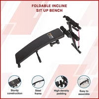 Foldable Incline Sit Up Bench for Home Gym Ab Workout Training Sports & Fitness Kings Warehouse 