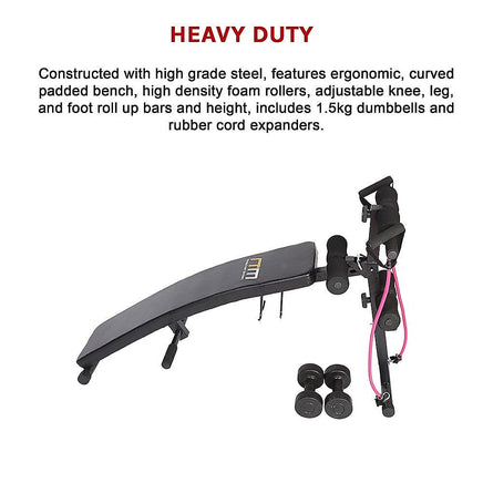 Foldable Incline Sit Up Bench for Home Gym Ab Workout Training Sports & Fitness Kings Warehouse 