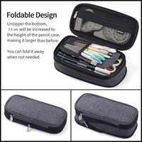 Foldable Large Capacity Pencil Bag for Youth School (Grey) Kings Warehouse 