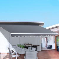 Folding Arm Awning Outdoor Awning Retractable Sunshade 2.5Mx2M Grey Kings Warehouse 