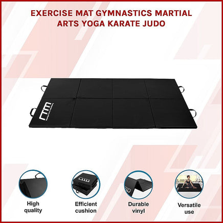 Folding Black Exercise Mat – Gymnastics, Martial Arts, Yoga, Karate & Judo Training Sports & Fitness Kings Warehouse 