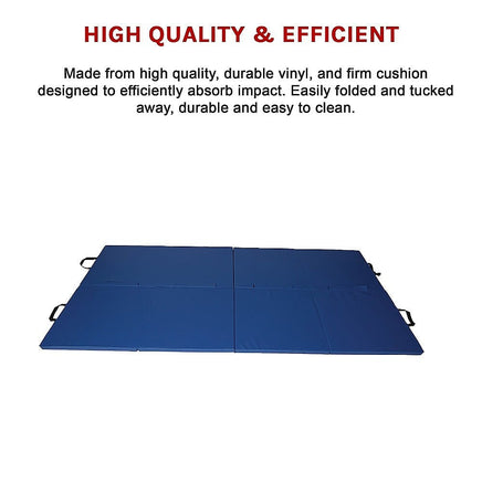 Folding Blue Exercise Mat – Gymnastics, Martial Arts, Yoga, Karate & Judo Training Sports & Fitness Kings Warehouse 