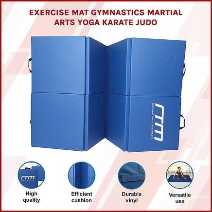 Folding Blue Exercise Mat – Gymnastics, Martial Arts, Yoga, Karate & Judo Training Sports & Fitness Kings Warehouse 