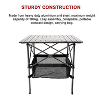 Folding Collapsible Camping Table Caravan RV Heavy Duty Steel & Aluminium Appliances KingsWarehouse 