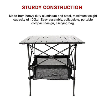 Folding Collapsible Camping Table Caravan RV Heavy Duty Steel & Aluminium Appliances KingsWarehouse 