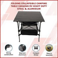 Folding Collapsible Camping Table Caravan RV Heavy Duty Steel & Aluminium Appliances KingsWarehouse 