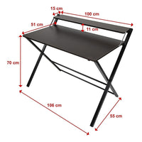 Folding Desk with Shelf Computer Laptop PC Table Side Home Office Furniture Furniture Kings Warehouse 