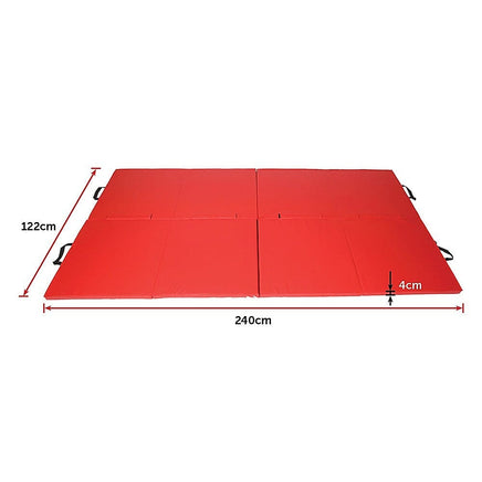 Folding Red Exercise Mat – Gymnastics, Martial Arts, Yoga, Karate & Judo Training Sports & Fitness Kings Warehouse 