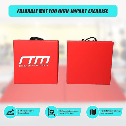 Folding Red Exercise Mat – Gymnastics, Martial Arts, Yoga, Karate & Judo Training Sports & Fitness Kings Warehouse 