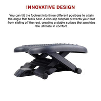Footrest Under Desk Foot / Leg Rest for Office Chair Ergonomic Computer Plastic Furniture Kings Warehouse 