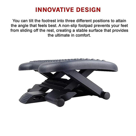 Footrest Under Desk Foot / Leg Rest for Office Chair Ergonomic Computer Plastic Furniture Kings Warehouse 