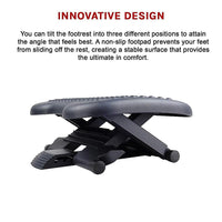 Footrest Under Desk Foot / Leg Rest for Office Chair Ergonomic Computer Plastic Kings Warehouse 