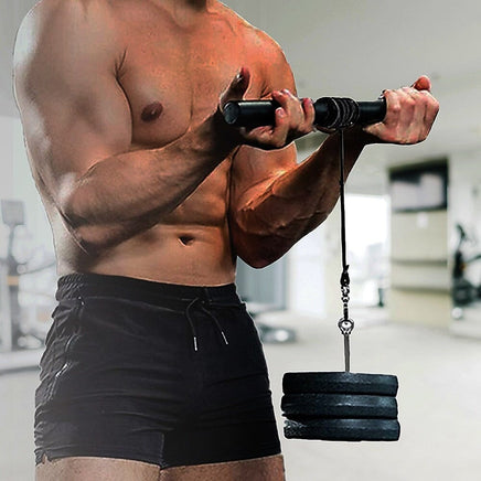 Forearm Wrist Grip Strength Roller Exercise Bar Home Gym Training Sports & Fitness Kings Warehouse 