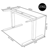 FORTIA Height Adjustable Standing Desk Frame Only Sit Stand Electric Office SLV Kings Warehouse 