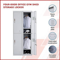 Four-Door Office Gym Shed Storage Locker Furniture Kings Warehouse 