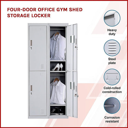 Four-Door Office Gym Shed Storage Locker Furniture Kings Warehouse 