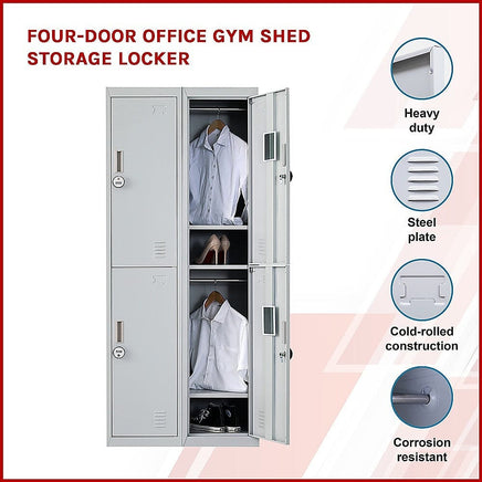 Four-Door Office Gym Shed Storage Locker Furniture Kings Warehouse 