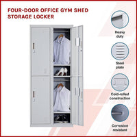 Four-Door Office Gym Shed Storage Locker Furniture Kings Warehouse 