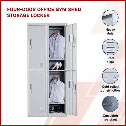 Four-Door Office Gym Shed Storage Locker Furniture Kings Warehouse 